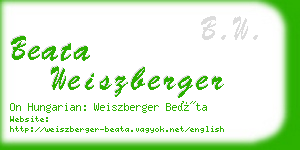 beata weiszberger business card